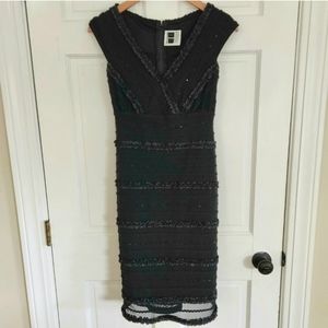 Tadashi Shoji Vintage Black Lace V-Neck Sleeveless Cocktail Dress